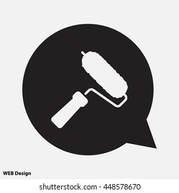 Web line icon. Roller for painting, paint roller