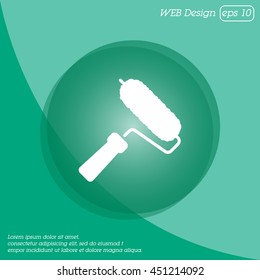 Web line icon. Roller for painting, paint roller