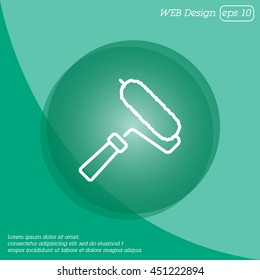 Web line icon. Roller for painting, paint roller