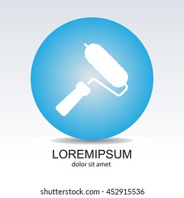 Web line icon. Roller for painting, paint roller