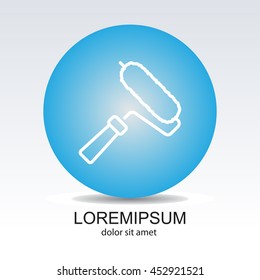 Web line icon. Roller for painting, paint roller