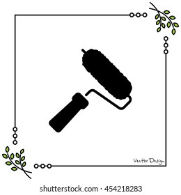 Web line icon. Roller for painting, paint roller