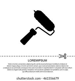 Web line icon. Roller for painting, paint roller