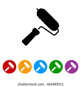 Web line icon. Roller for painting, paint roller