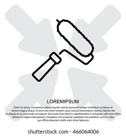 Web line icon. Roller for painting, paint roller