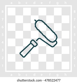 Web line icon. Roller for painting, paint roller
