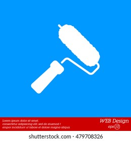 Web line icon. Roller for painting, paint roller
