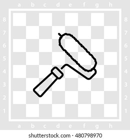Web line icon. Roller for painting, paint roller
