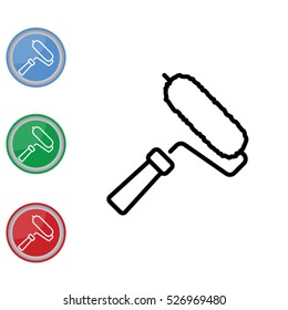 Web line icon. Roller for painting, paint roller