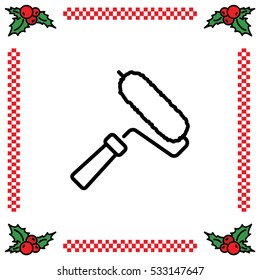 Web line icon. Roller for painting, paint roller
