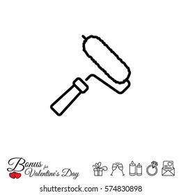 Web line icon. Roller for painting, paint roller