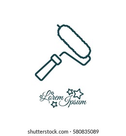 Web line icon. Roller for painting, paint roller