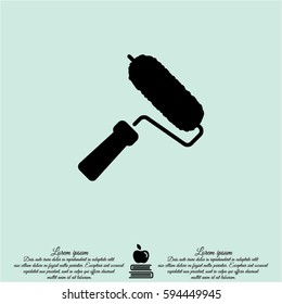 Web line icon. Roller for painting, paint roller