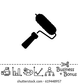 Web line icon. Roller for painting, paint roller