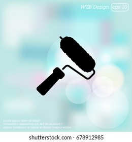 Web line icon. Roller for painting, paint roller