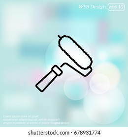 Web line icon. Roller for painting, paint roller