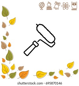 Web line icon. Roller for painting, paint roller