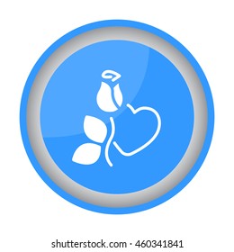 Web line icon. Rose and heart. Valentine's Day.