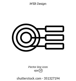 Web line icon. round diagrams, business  graph 