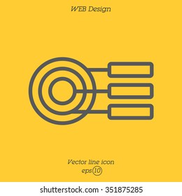 Web line icon. round diagrams, business  graph 