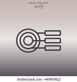 Web line icon. round diagrams, business  graph 