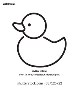 Web line icon -?? Rubber duck, baby toy