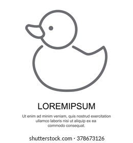 Web line icon. Rubber duck, baby toy