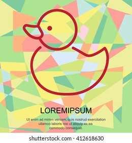 Web line icon. Rubber duck, baby toy