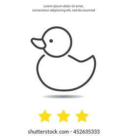 Web line icon. Rubber duck, baby toy