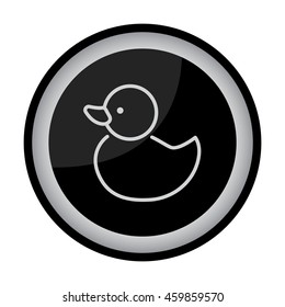 Web line icon. Rubber duck, baby toy