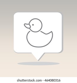 Web line icon. Rubber duck, baby toy