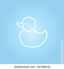 Web line icon. Rubber duck, baby toy