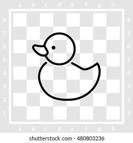 Web line icon. Rubber duck, baby toy