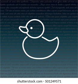 Web line icon. Rubber duck, baby toy