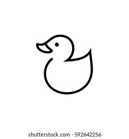Web line icon. Rubber duck