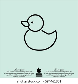 Web line icon. Rubber duck, baby toy