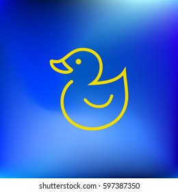 Web line icon. Rubber duck