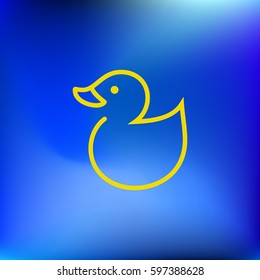 Web line icon. Rubber duck