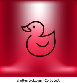 Web line icon. Rubber duck
