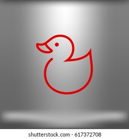 Web line icon. Rubber duck