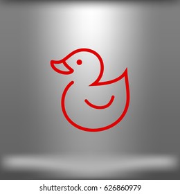Web line icon. Rubber duck