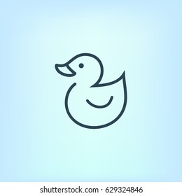 Web line icon. Rubber duck