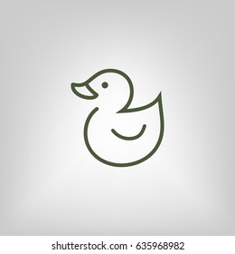 Web line icon. Rubber duck