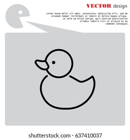 Web line icon. Rubber duck, baby toy