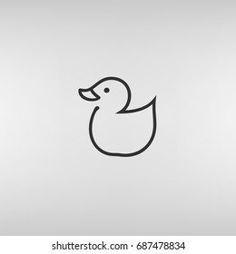 Web line icon. Rubber duck