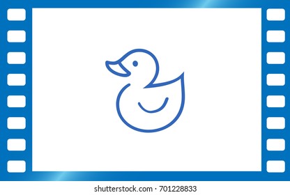 Web line icon. Rubber duck