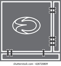Web line icon. Rugby ball