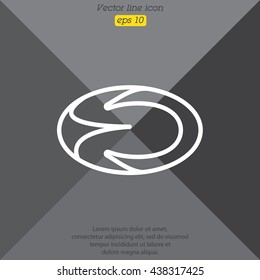Web line icon. Rugby ball