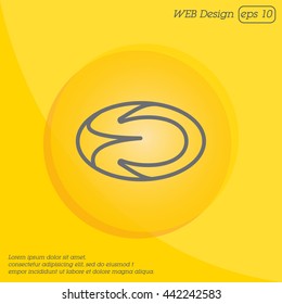 Web line icon. Rugby ball