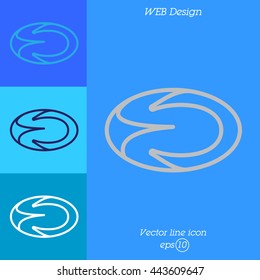 Web line icon. Rugby ball